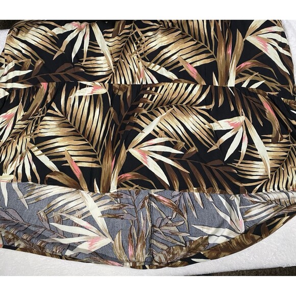 Old Navy Botanical Leaf High-Low Maxi Dress Tropical Smocked Waist Women's XL - Picture 5 of 9